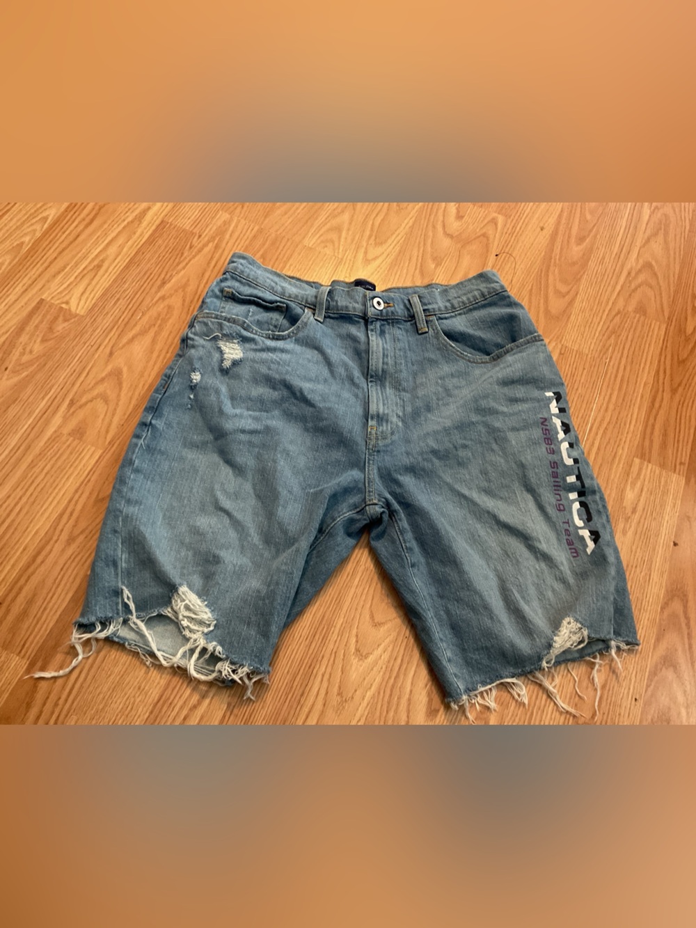 MENS:Nautica Distressed Denim Cutoff Shorts - Sz. 32x9